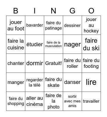 On s'amuse ! Bingo Card