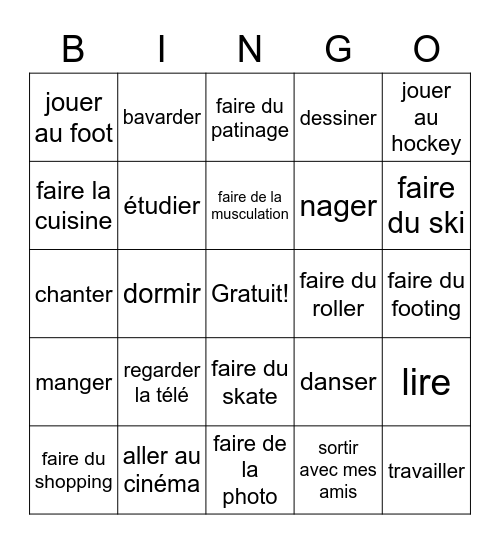 On s'amuse ! Bingo Card