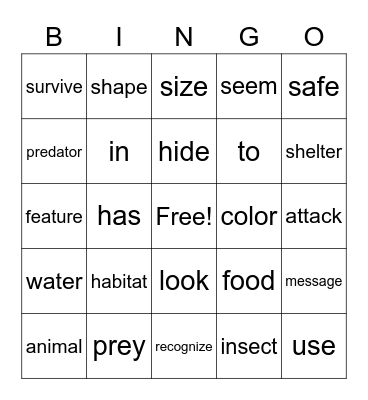 2nd Grade, Unit 2 Bingo Card