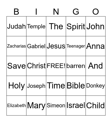 Bible Bingo Card