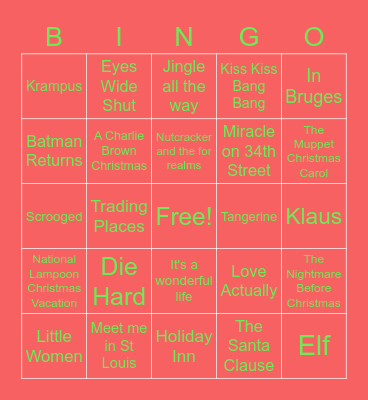 Christmas Bingo Card