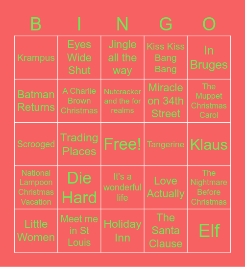 Christmas Bingo Card