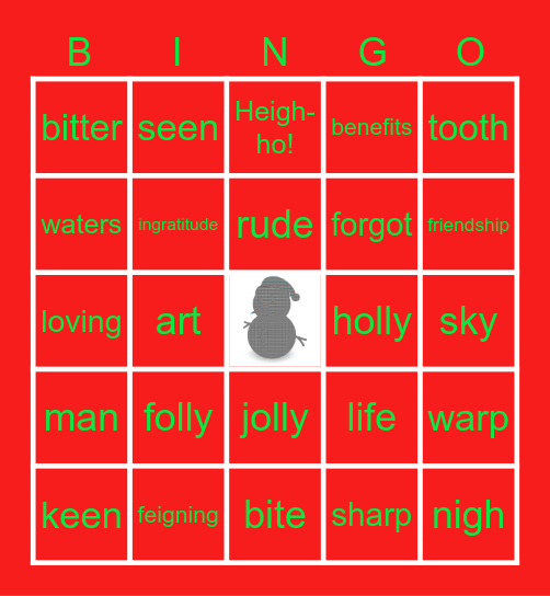 Carbonite Virtual Holiday Party 2020 Bingo Card