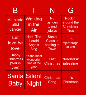 Jule-a capella-Banko Bingo Card