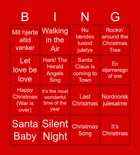 Jule-a capella-Banko Bingo Card