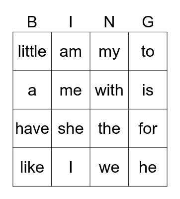 Reading Street MP2 Bingo Card
