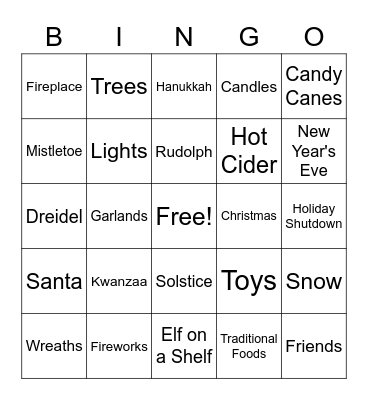 OCFO Holiday Bingo Card