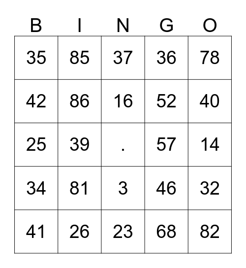 TRUSCOTT STREET OOSH Bingo Card