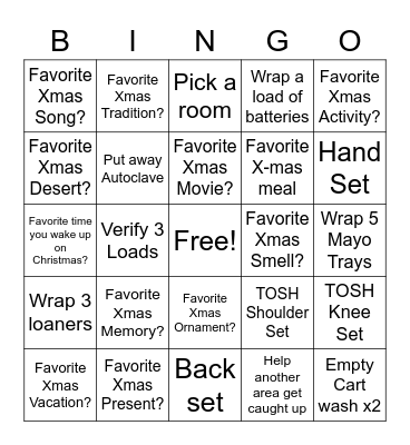 12 Day of Xmas Bingo Card