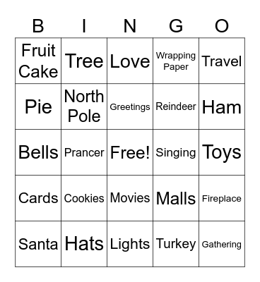 Christmas Bingo Card