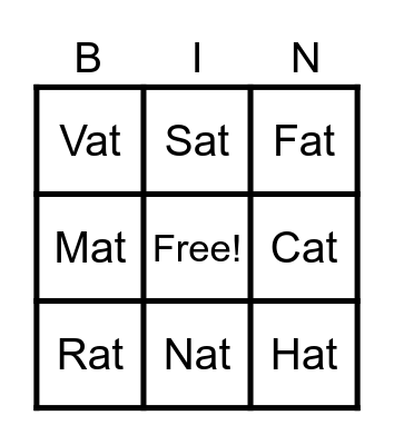 -at Family Bingo Card