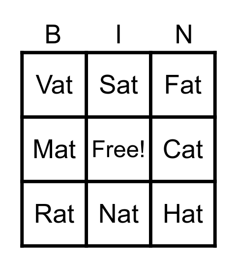 -at Family Bingo Card