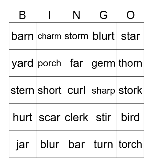R controlled Bingo Card