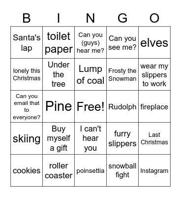 Holiday Zoom BINGO Card