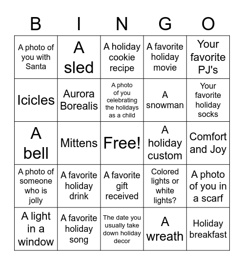 ACMS Holiday Bingo 2 of 4 Bingo Card