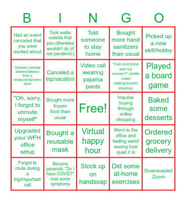 GPU Women Icebreaker 2 (Pandemic Ed.) Bingo Card