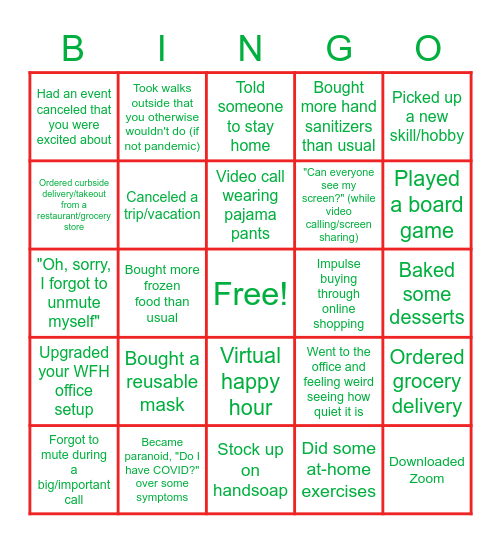 GPU Women Icebreaker 2 (Pandemic Ed.) Bingo Card