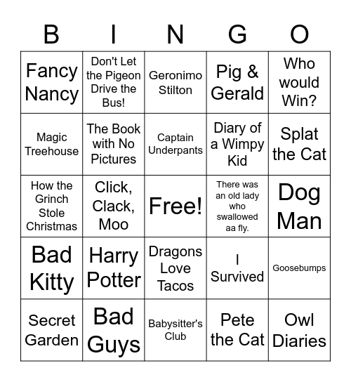 Book Bingo Card