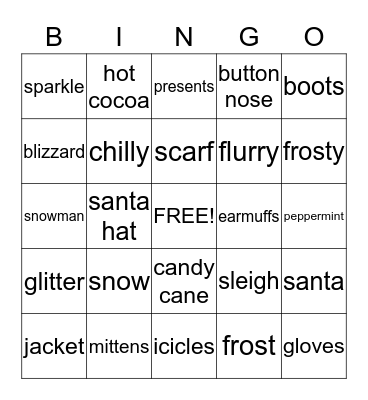 Christmas Bingo! Bingo Card