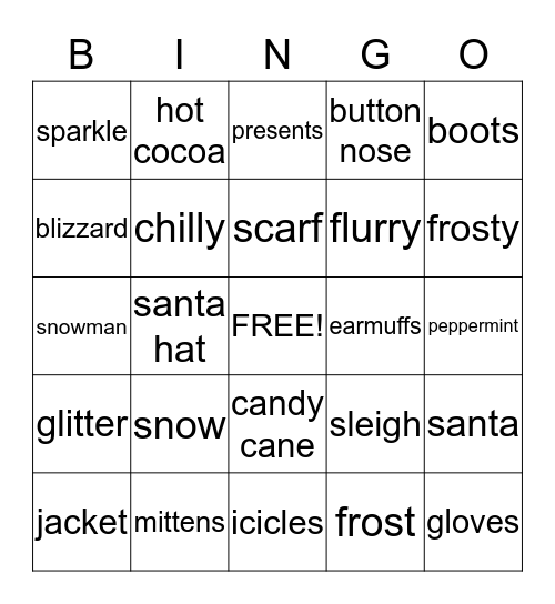 Christmas Bingo! Bingo Card