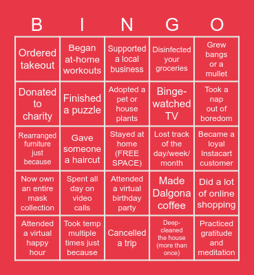 Holiday Bingo! Bingo Card