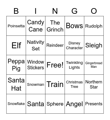 Christmas Decoration Bingo Card