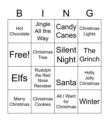 Christmas Bingo! Bingo Card