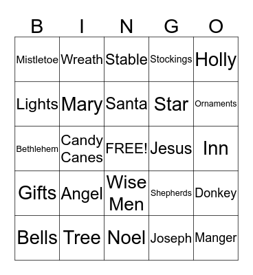 Christmas Bingo Card