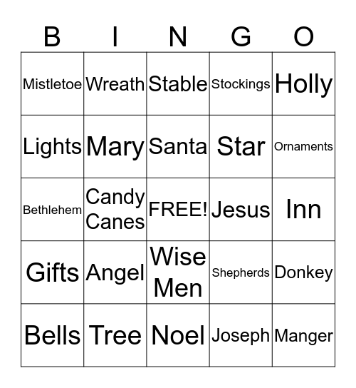 Christmas Bingo Card