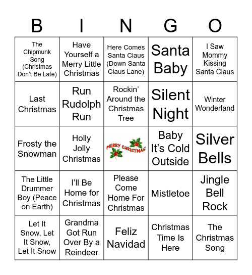 TAP IT CHRISTMAS ROUND Bingo Card