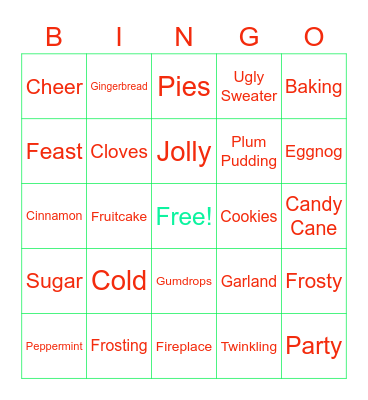 Holiday BINGO #2 Bingo Card