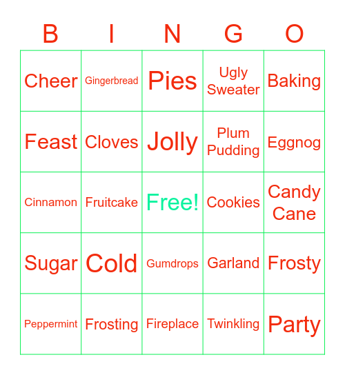 Holiday BINGO #2 Bingo Card