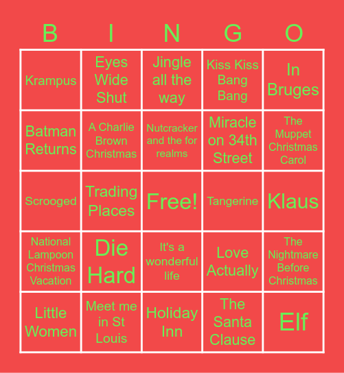 Animation Christmas Bingo Xtravaganza Bingo Card