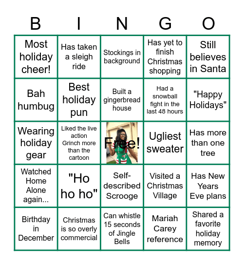 Virtual Holiday Party BINGO Card