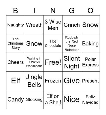 CHRISTMAS BINGO Card