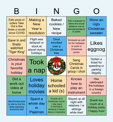 MERRY CHRISTMAS   HAPPY HOLIDAYS Bingo Card