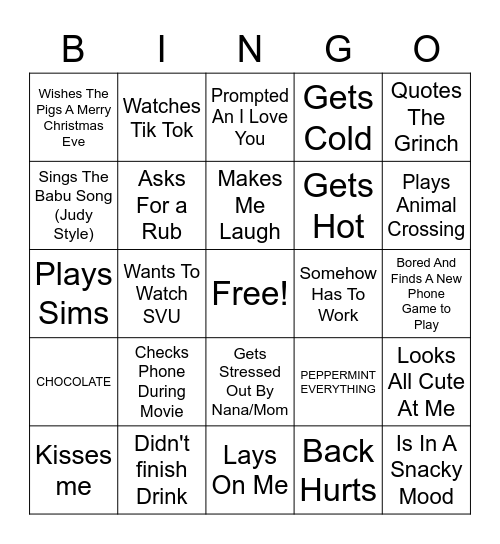 Mamu Bingo! Bingo Card