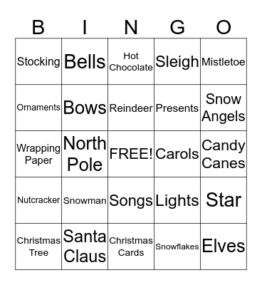 Christmas Bingo Card