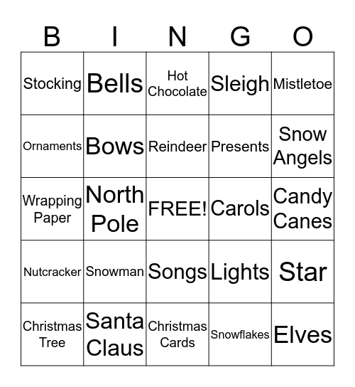 Christmas Bingo Card