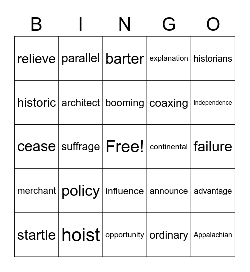 Penelope's Bingo Card Bingo Card