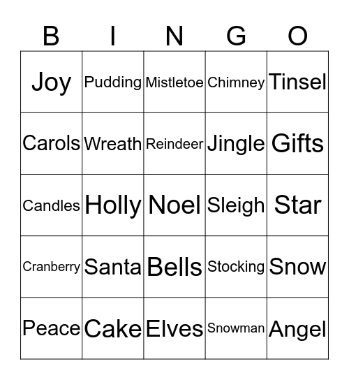 Chirstmas Bingo! Bingo Card