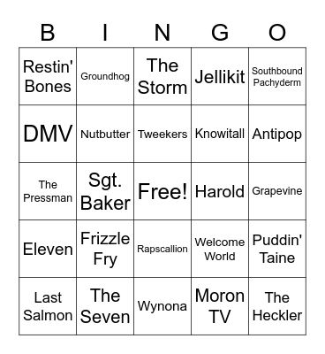 Primus Bingo Card