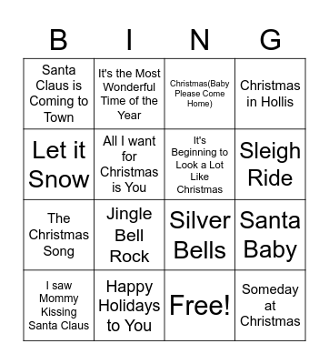 Christmas Time Bingo Card