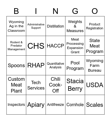 WDA Holiday Bingo Card
