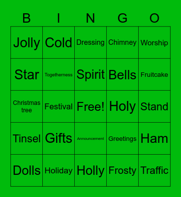 Christmas Bingo Card