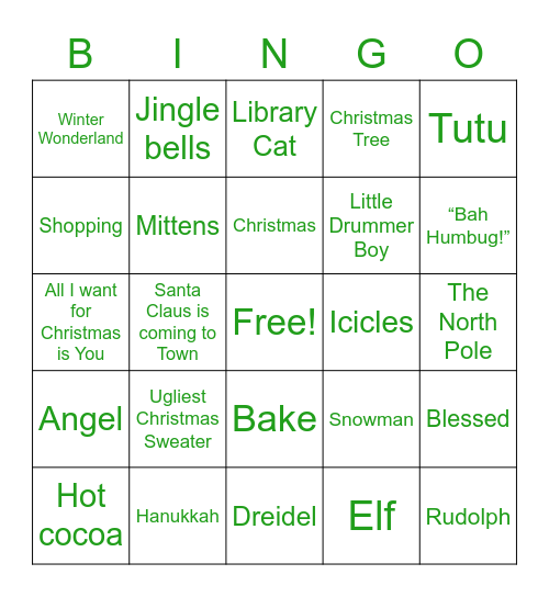 Holiday Bingo Card