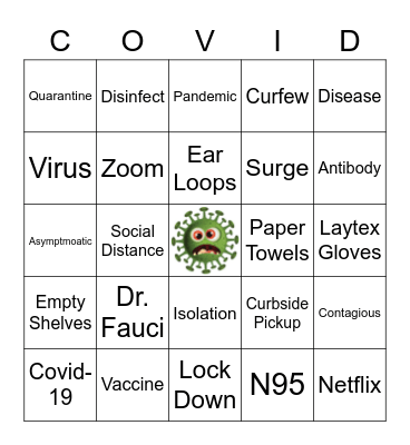 Christmas COVID Bingo Card