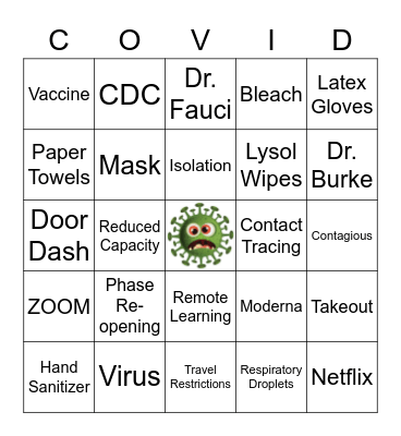 Christmas Covid Bingo Card