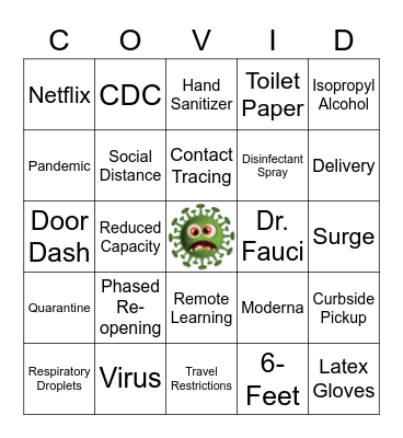 Christmas Covid Bingo Card