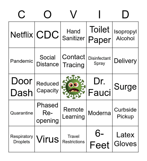 Christmas Covid Bingo Card